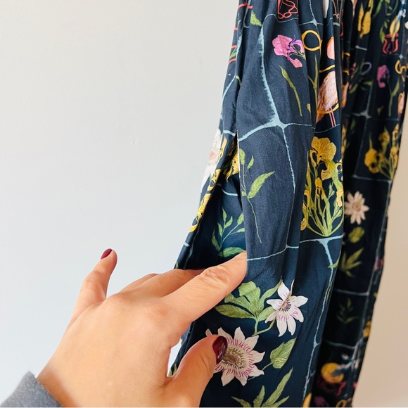 AGUA BY AGUA BENDITA Barbara Paradiso Ruffle-Trim Poplin Midi Dress Size M - Picture 7 of 9